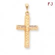 10k Diamond-cut Cross Pendant