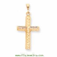 10k Diamond-cut Cross Pendant