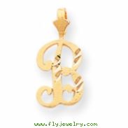 10k Diamond-cut Grooved Initial B Charm