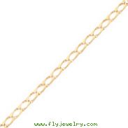 10K Gold 5.75mm 8 Inch Fancy Polished Link Bracelet