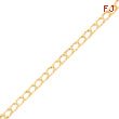 10K Gold 7.25mm 8 Inch Fancy Polished Link Bracelet