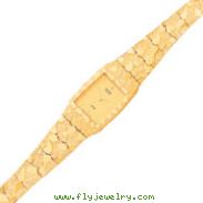 10K Gold Yellow Dial Square Face Nugget Watch