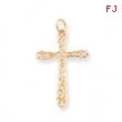 10k Polished Filigree Cross Pendant