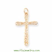 10k Polished Filigree Cross Pendant