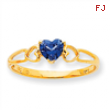 10k Polished Geniune Blue Topaz Birthstone Ring