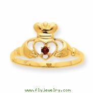 10k Polished Geniune Ruby Birthstone Ring