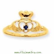 10k Polished Geniune Sapphire Birthstone Ring