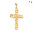 10k Polished Nugget Cross Pendant