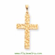 10k Polished Nugget Cross Pendant