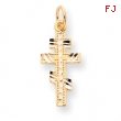 10k Solid Flat-Backed Eastern Orthodox Cross Pendant