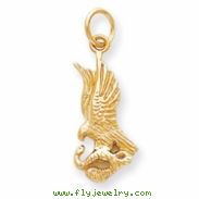 10k Solid Polished Eagle with Serpent Charm