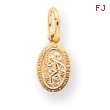 10k Solid Satin Polished St. Christopher Pendant