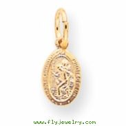 10k Solid Satin Polished St. Christopher Pendant