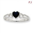 10k White Gold Polished Geniune Sapphire Birthstone Ring