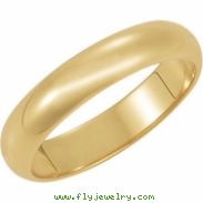 10K Yellow 04.00 MM Half Round Band