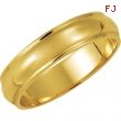 10K Yellow 05.00 MM Half Round Edge Band