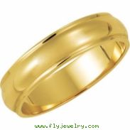 10K Yellow 05.00 MM Half Round Edge Band