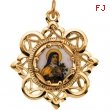 10K Yellow Gold 25.75x25.75 St Theresa Framed Enamel Pend