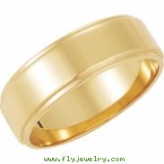 10K Yellow Gold Flat Edge Band