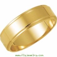 10K Yellow Gold Flat Edge Band