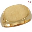 10K Yellow Gold Gents Signet Ring With Brush Finished Top
