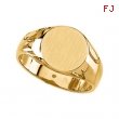 10K Yellow Gold Gents Signet Ring With Brush Finished Top
