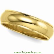 10K Yellow Gold Half Round Edge Band