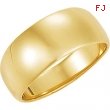 10K Yellow Gold Half Round Tapered Band