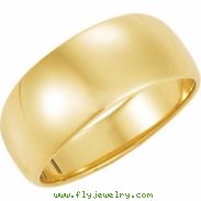 10K Yellow Gold Half Round Tapered Band