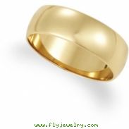 10K Yellow Gold Light Half Round Band