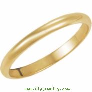 10K Yellow Gold Light Half Round Band