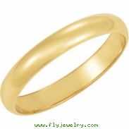 10K Yellow Gold Light Half Round Band