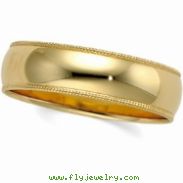 10K Yellow Gold Light Milgrain Band