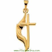 10K Yellow Gold Methodist Cross Pendant