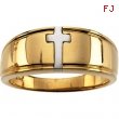 10K Yellow White Gold Gents Two Tone Cross Duo Band