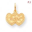 10k YOU & ME FOREVER HEART CHARM