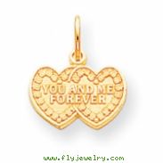 10k YOU & ME FOREVER HEART CHARM