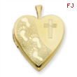 1/20 Gold Filled 20mm Cross & Footprint Heart Locket chain