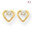 14 Heart w/CZ Post Earrings