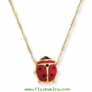 14k  Enameled Ladybug Necklace