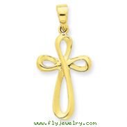 14K  Polished Cross Pendant