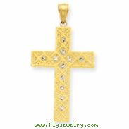 14K & Rhodium Latin Cross Pendant