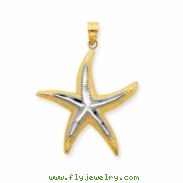 14K & Rhodium Starfish Pendant