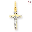 14K  Two-Tone Gold INRI Crucifix Pendant