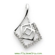 14K  White Gold Diamond Pendant