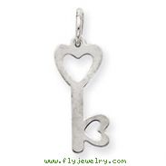 14K  White Gold Heart-Shaped Key & Lock Charm