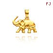 14K  Yellow Gold Polished Elephant Pendant