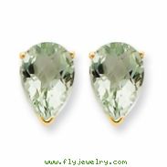 14k 10x7 Pear Green Amethyst Earring