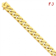 14k 12mm Hand-polished Fancy Link Chain bracelet