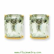 14k 12x10 Emerald Green Amethyst Earring